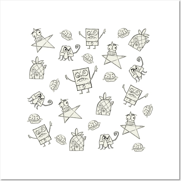 Doodle Bob Pattern Wall Art by valentinahramov